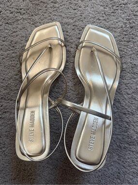 Steve Madden Locke Gold Metallic Strappy Kitten Heels